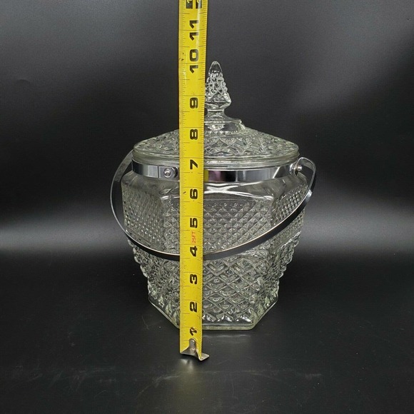 Anchor Hocking Barware Wexford Ice Bucket w Lid & Tongs - Picture 9 of 9